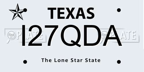 I27QDA Texas License Plate