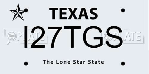 I27TGS Texas License Plate
