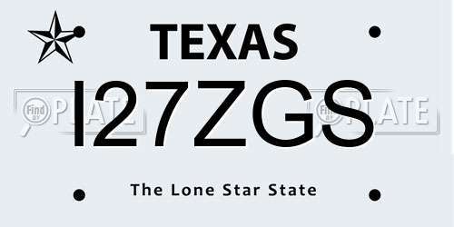 I27ZGS Texas License Plate