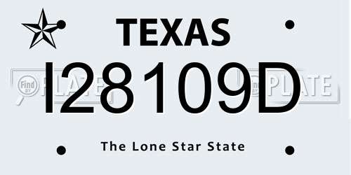 I28109D Texas License Plate