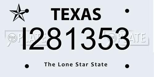 I281353 Texas License Plate
