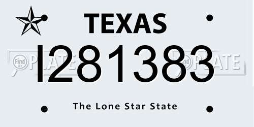 I281383 Texas License Plate