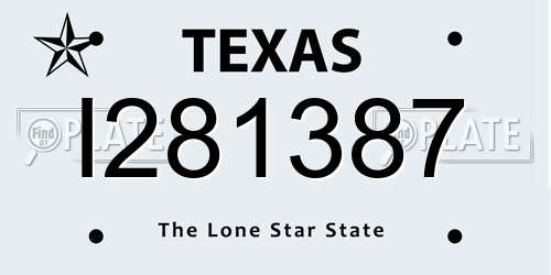 I281387 Texas License Plate