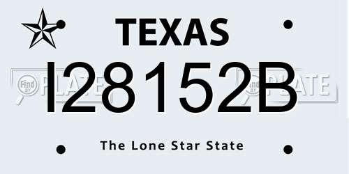 I28152B Texas License Plate