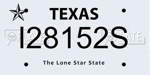 I28152S Texas License Plate