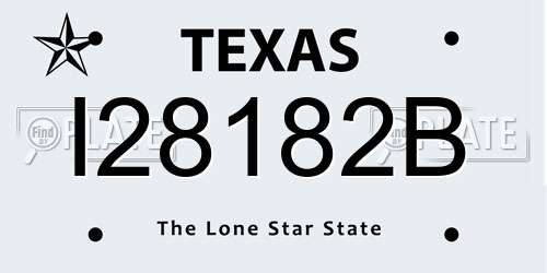 I28182B Texas License Plate