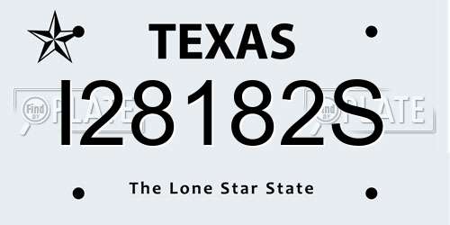 I28182S Texas License Plate
