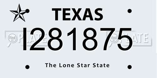 I281875 Texas License Plate