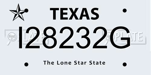 I28232G Texas License Plate