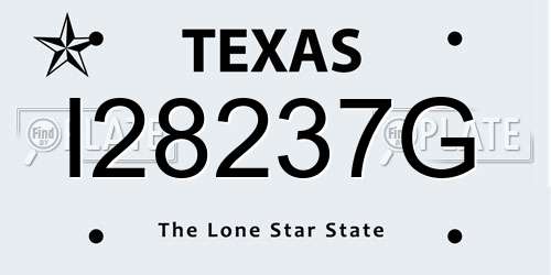 I28237G Texas License Plate