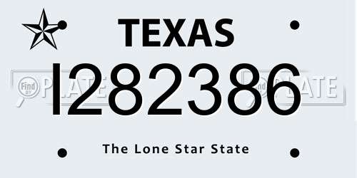 I282386 Texas License Plate