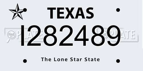 I282489 Texas License Plate