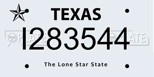 I283544 Texas License Plate