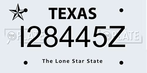 I28445Z Texas License Plate