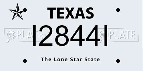 I2844I Texas License Plate