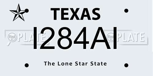I284AI Texas License Plate