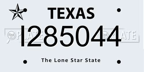 I285044 Texas License Plate