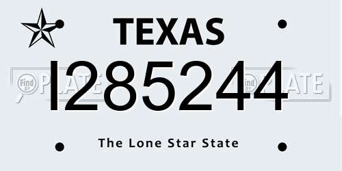 I285244 Texas License Plate