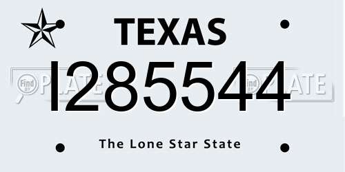 I285544 Texas License Plate