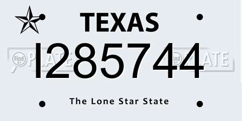 I285744 Texas License Plate