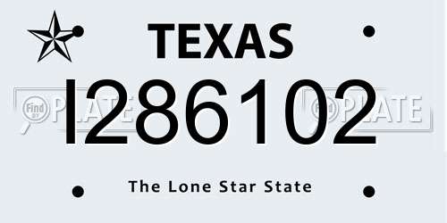 I286102 Texas License Plate