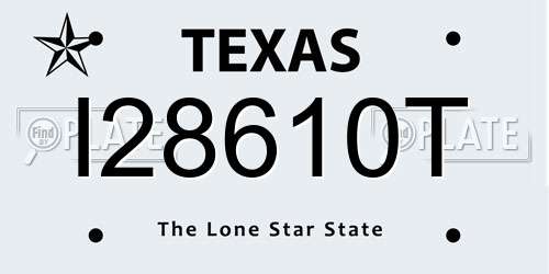 I28610T Texas License Plate