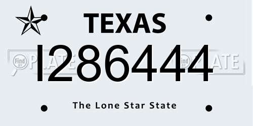 I286444 Texas License Plate