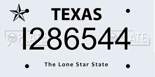 I286544 Texas License Plate