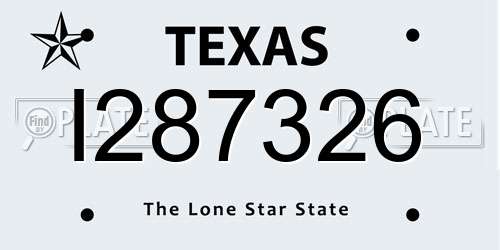 I287326 Texas License Plate