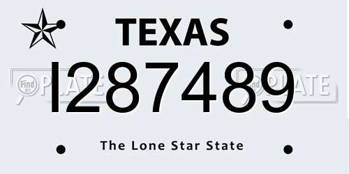 I287489 Texas License Plate