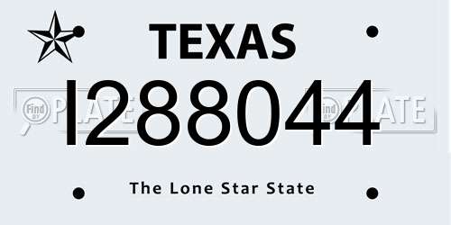 I288044 Texas License Plate