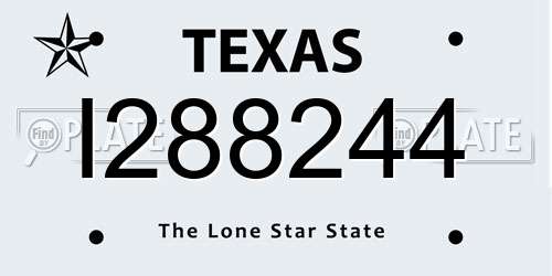 I288244 Texas License Plate