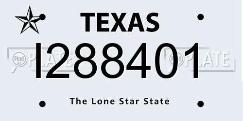 I288401 Texas License Plate