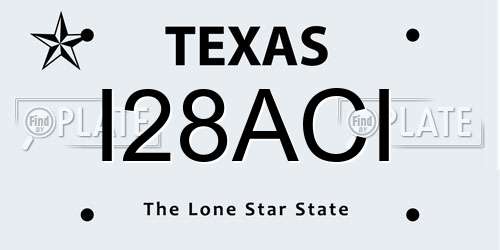 I28ACI Texas License Plate