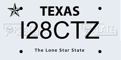 I28CTZ Texas License Plate