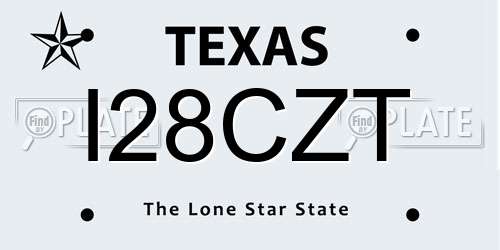 I28CZT Texas License Plate