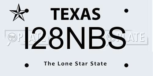 I28NBS Texas License Plate