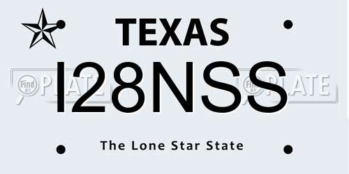 I28NSS Texas License Plate