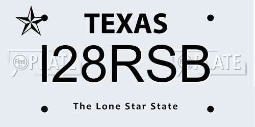 I28RSB Texas License Plate