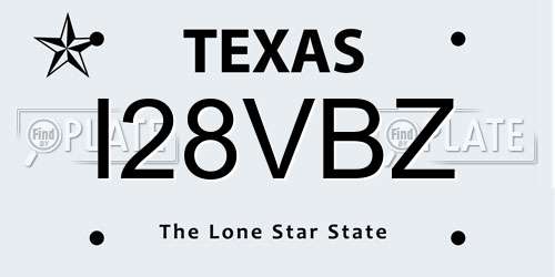 I28VBZ Texas License Plate