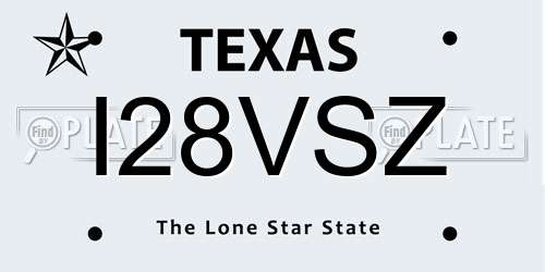 I28VSZ Texas License Plate
