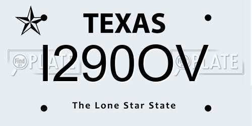I290OV Texas License Plate