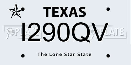 I290QV Texas License Plate