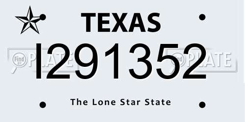 I291352 Texas License Plate