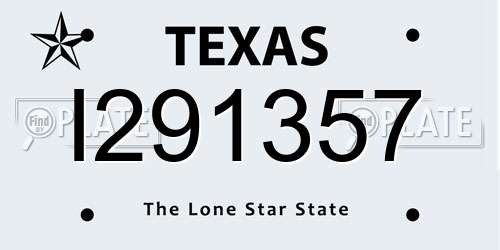 I291357 Texas License Plate