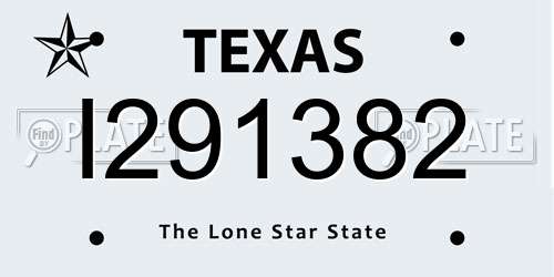 I291382 Texas License Plate
