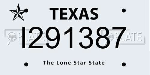 I291387 Texas License Plate
