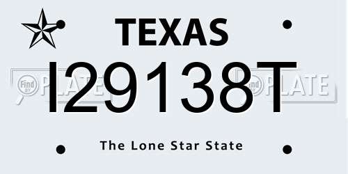 I29138T Texas License Plate
