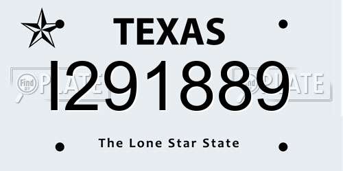 I291889 Texas License Plate