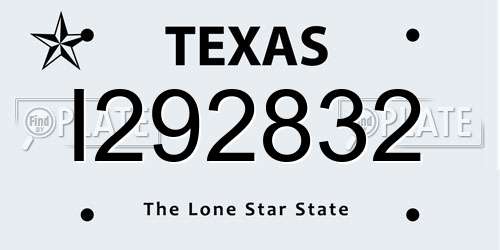 I292832 Texas License Plate